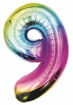 Picture of FOIL BALLOON NUMBER 9 MULTI COLOUR 25 INCH